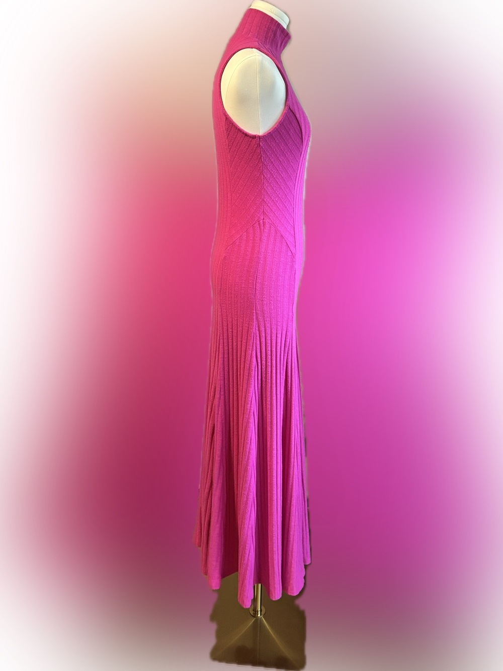 SCOOP NYC HOT PINK RIBBED MAXI DRESS - Picture 2 of 4